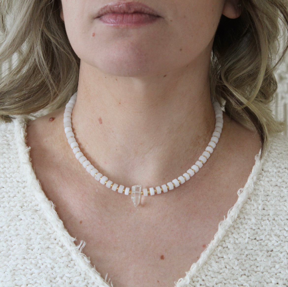 Quartz Crystal Choker (Gold)