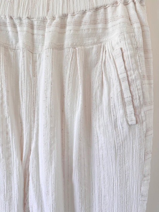 Anthropologie Hei Hei Relaxed Fit Linen Pants with Gold Accents (S-L)