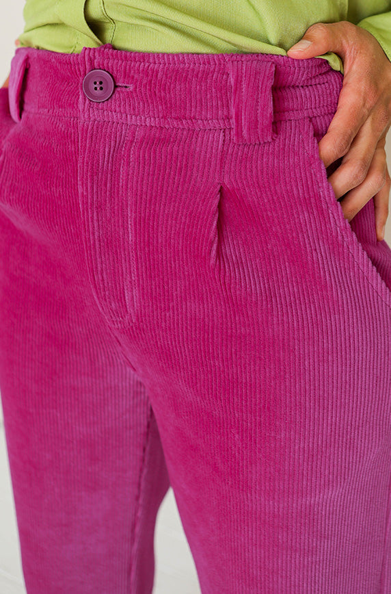 en Merci Magenta Corduroy Wide-Leg Trouser Pants (M)