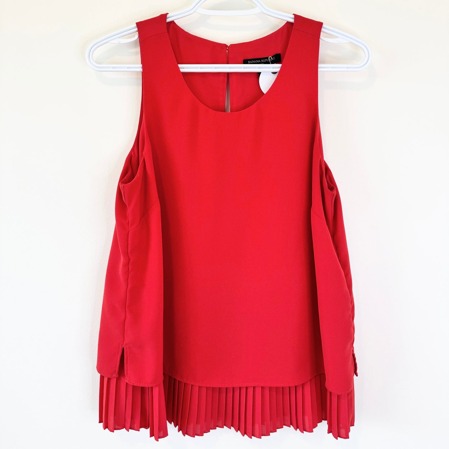 Banana Republic Tomato Red Pleated Layered Tank Top (S)