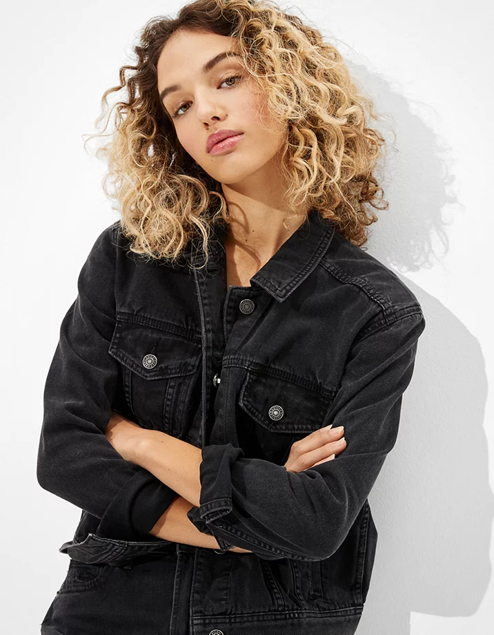 American Eagle Weathered Black Jacket (S)