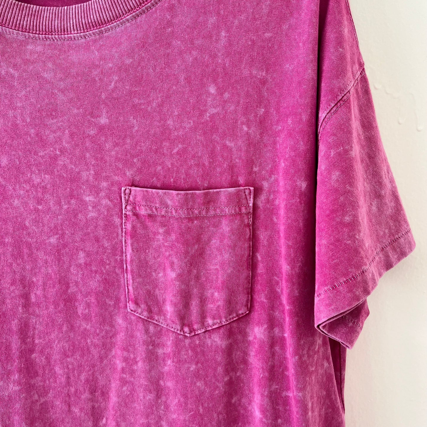 Pink Acid Wash T-Shirt Dress (M-L)