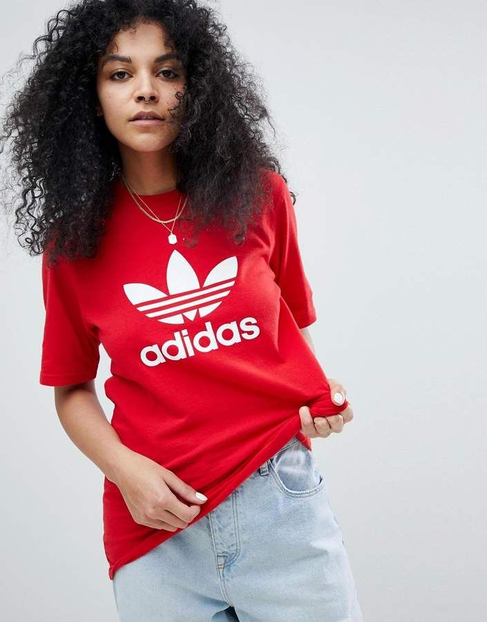 Adidas Adicolor Classic Red Trefoil Tee (S)