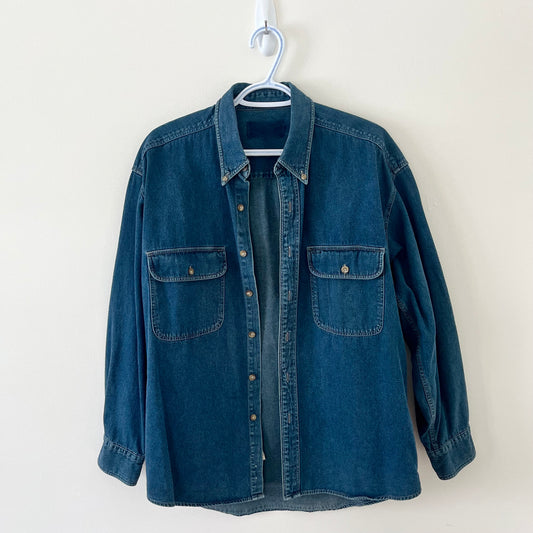 Denim Shacket Shirt Jacket (L)