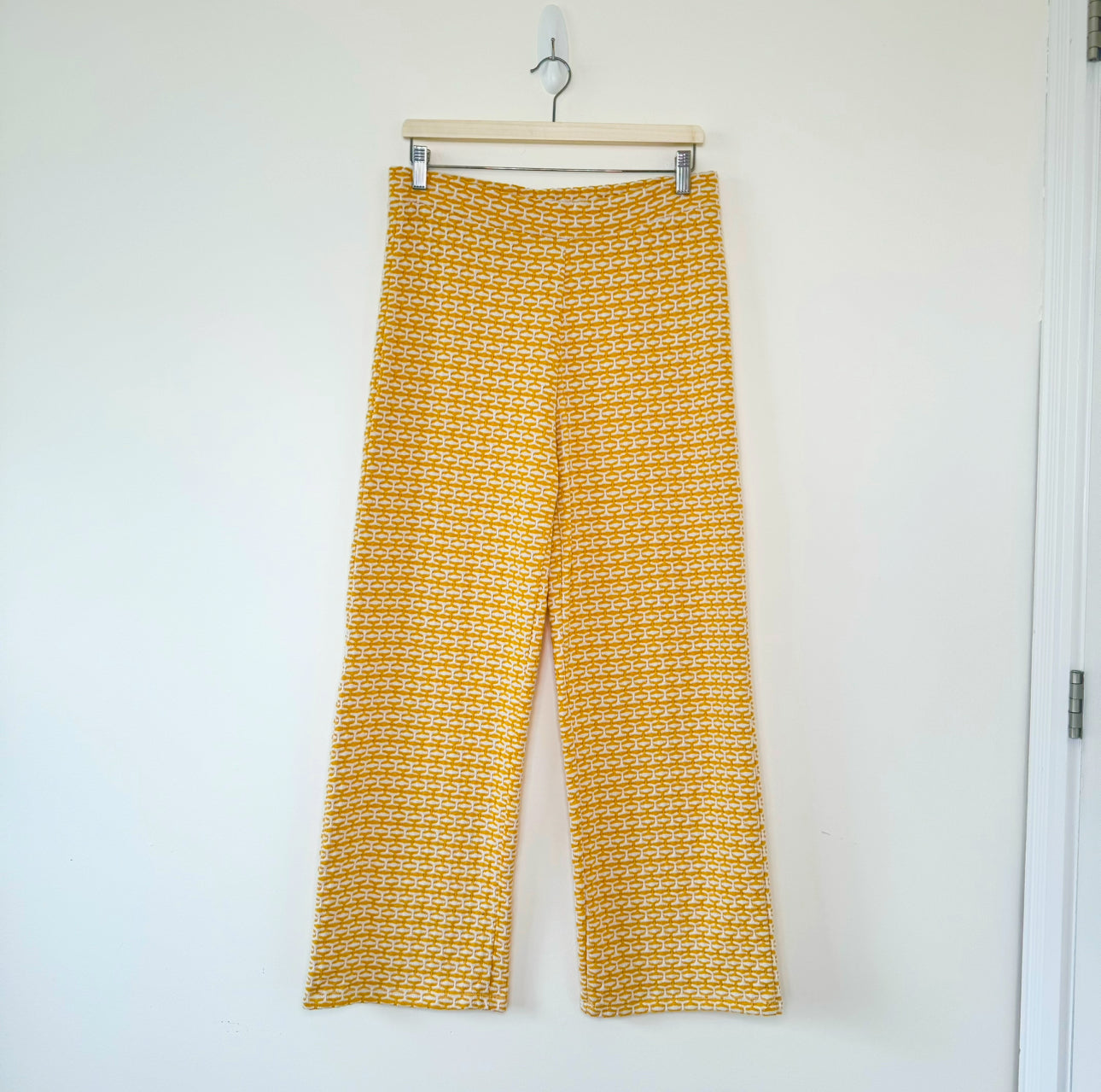 Zara Yellow Jacquard Pants (L)