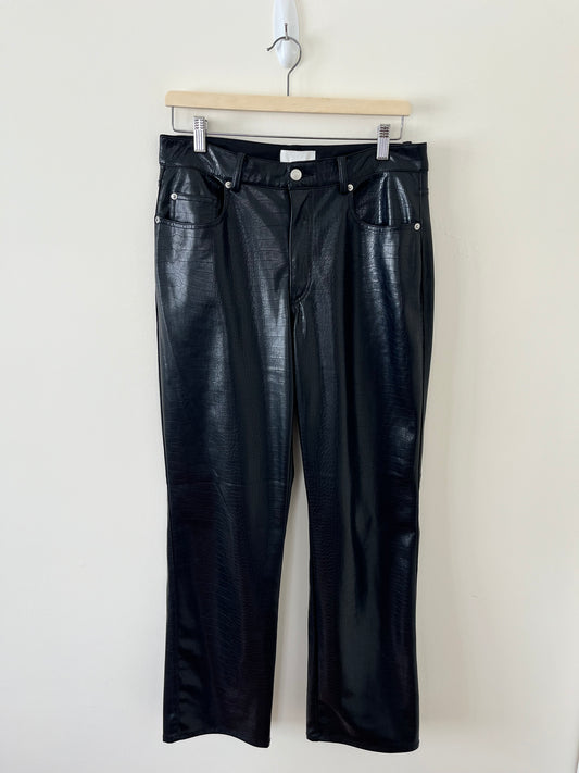 Faux Leather Alligator-Texture Pants (M-L)