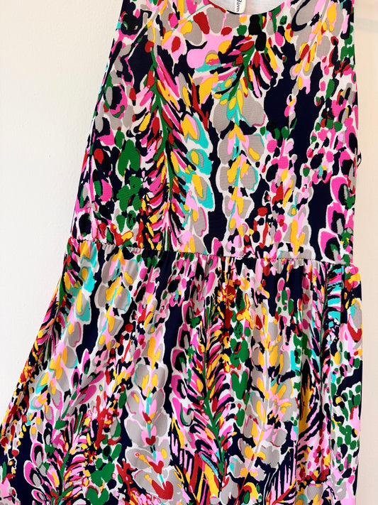 Beeson River Multicolor Abstract Floral Maxi Dress (S-M)