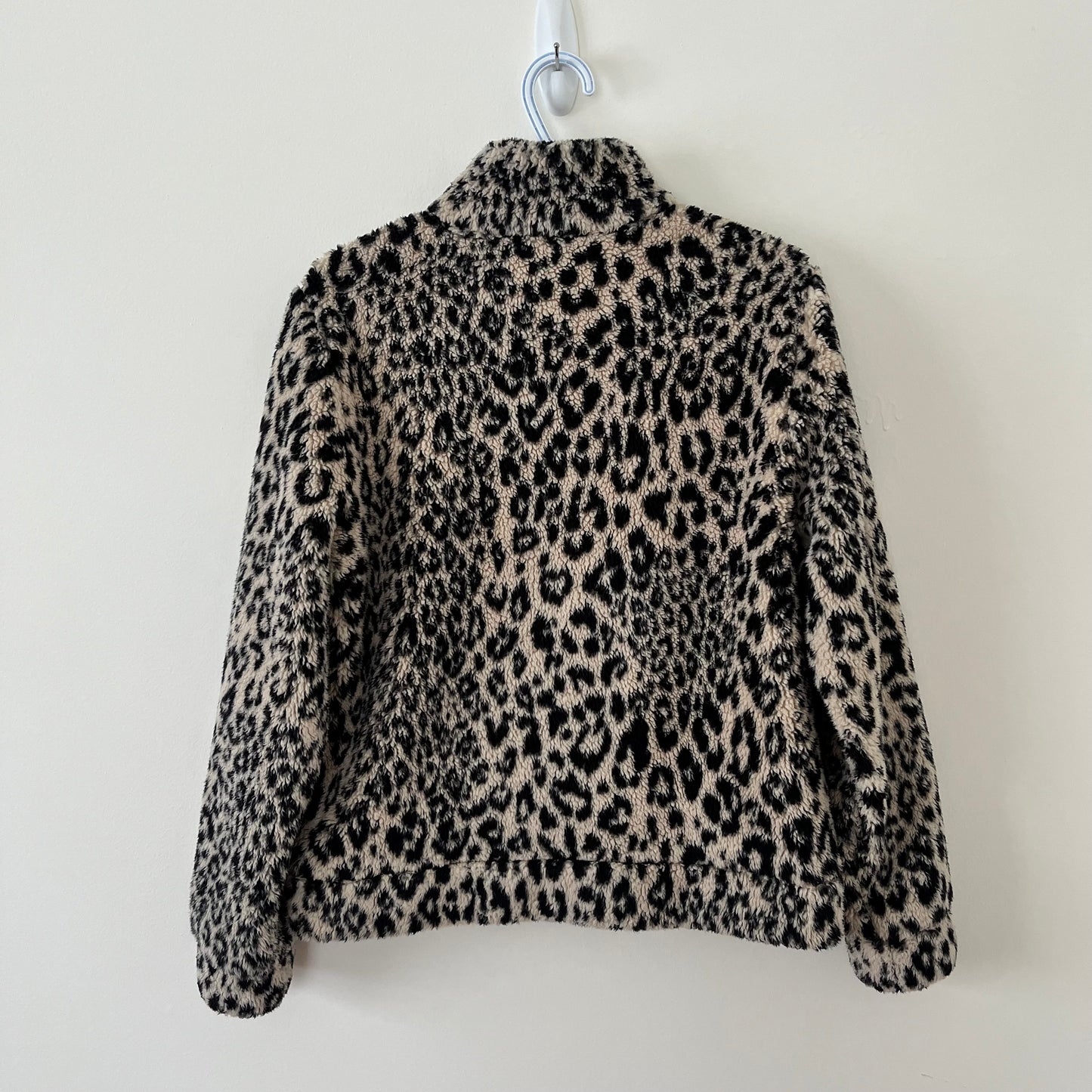 Leopard Fleece Jacket Sweater (S)