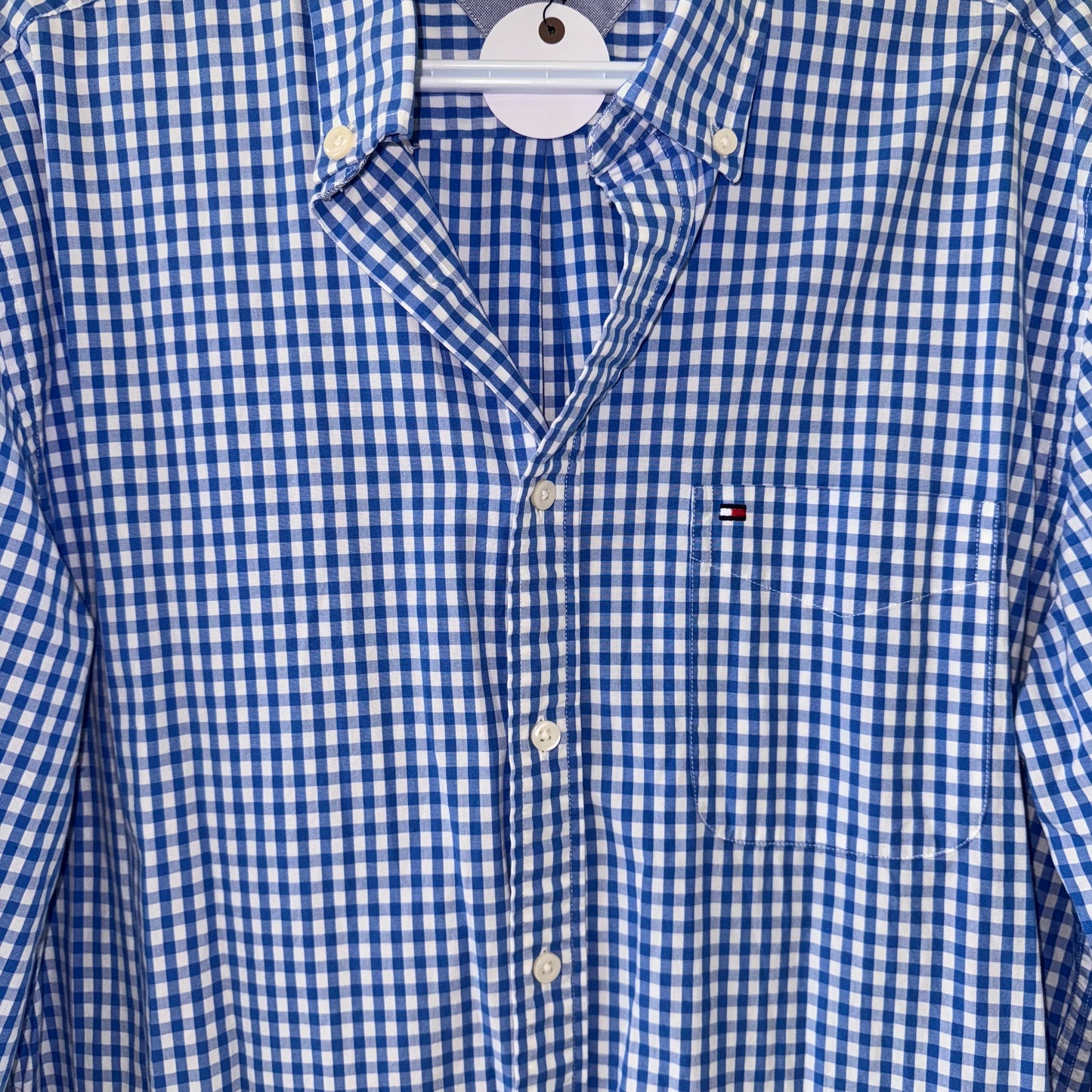 Tommy Hilfiger Blue Gingham Button-Down Shirt (L)