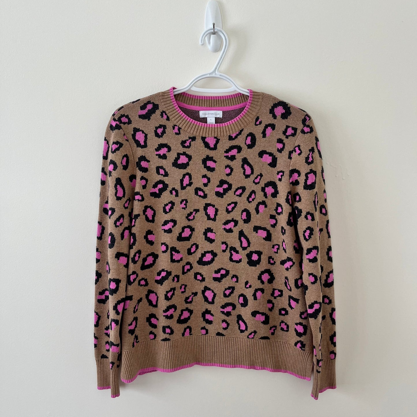 Pink Leopard Sweater (M-L)