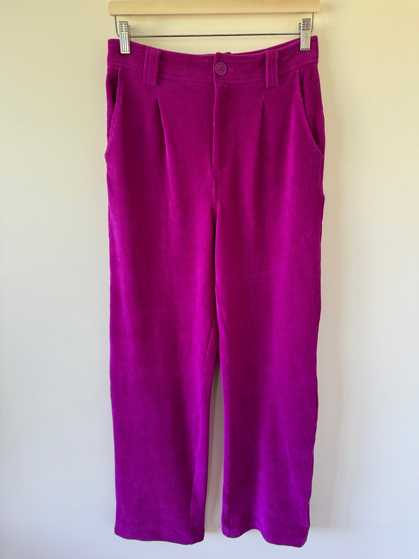 en Merci Magenta Corduroy Wide-Leg Trouser Pants (M)