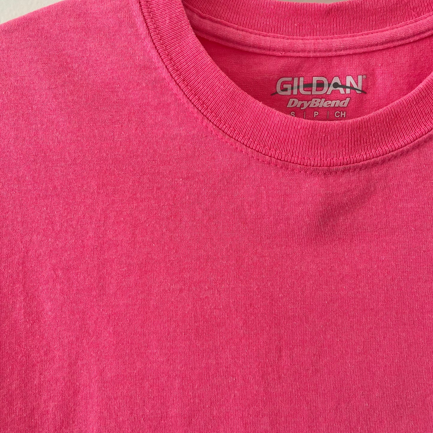 Neon Pink Gildan “Perfect Tee” (S)