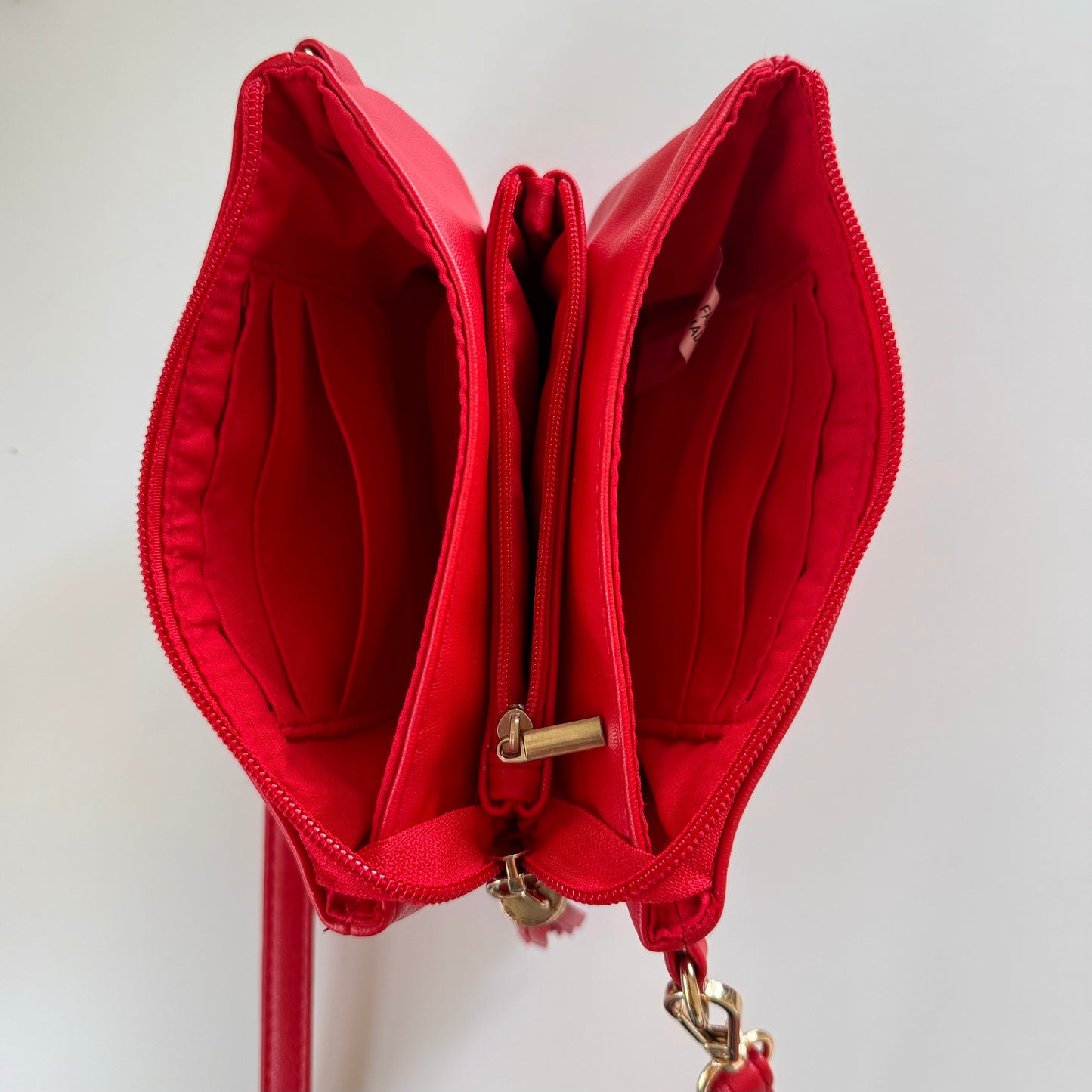 Red Woven Crossbody Bag with Tassel