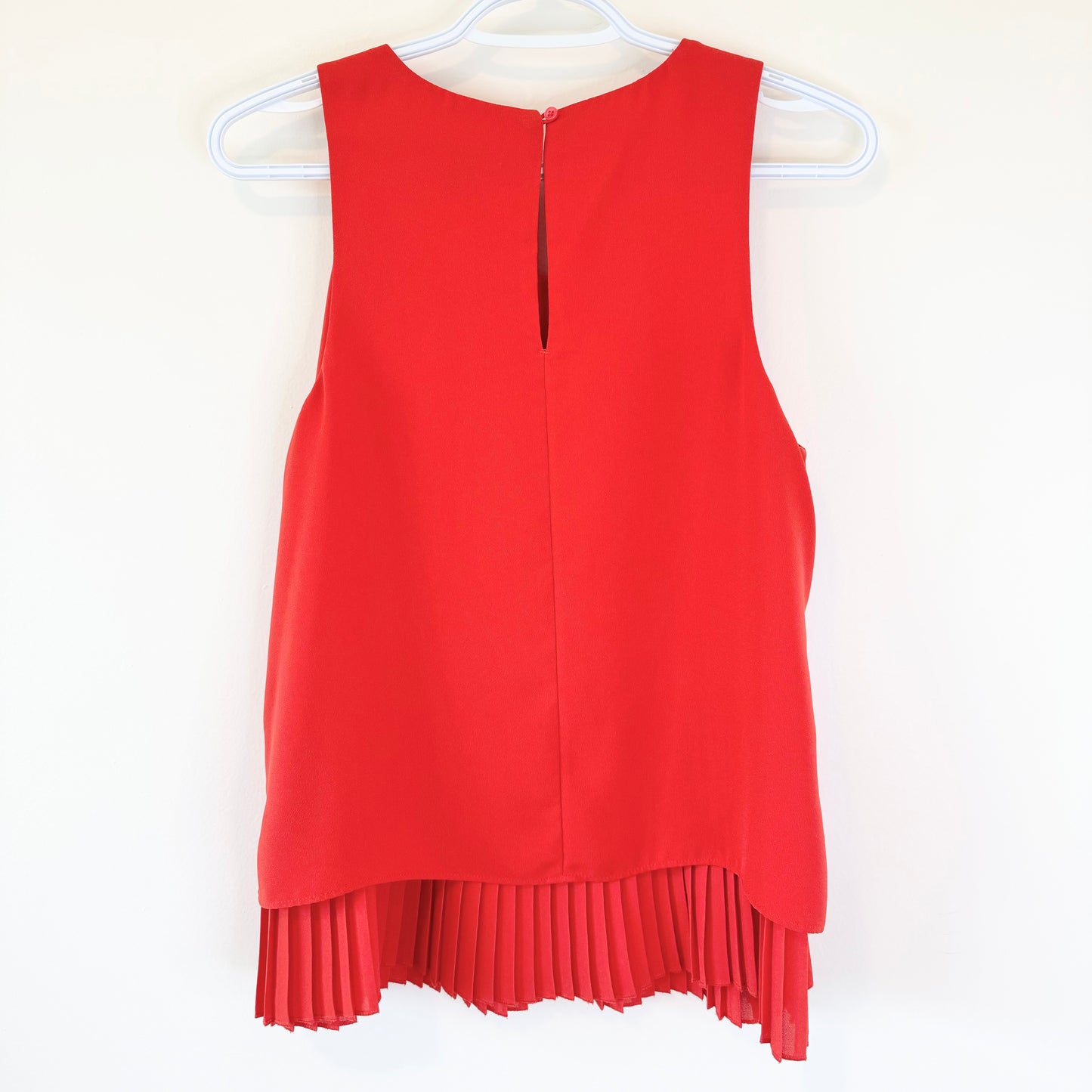 Banana Republic Tomato Red Pleated Layered Tank Top (S)