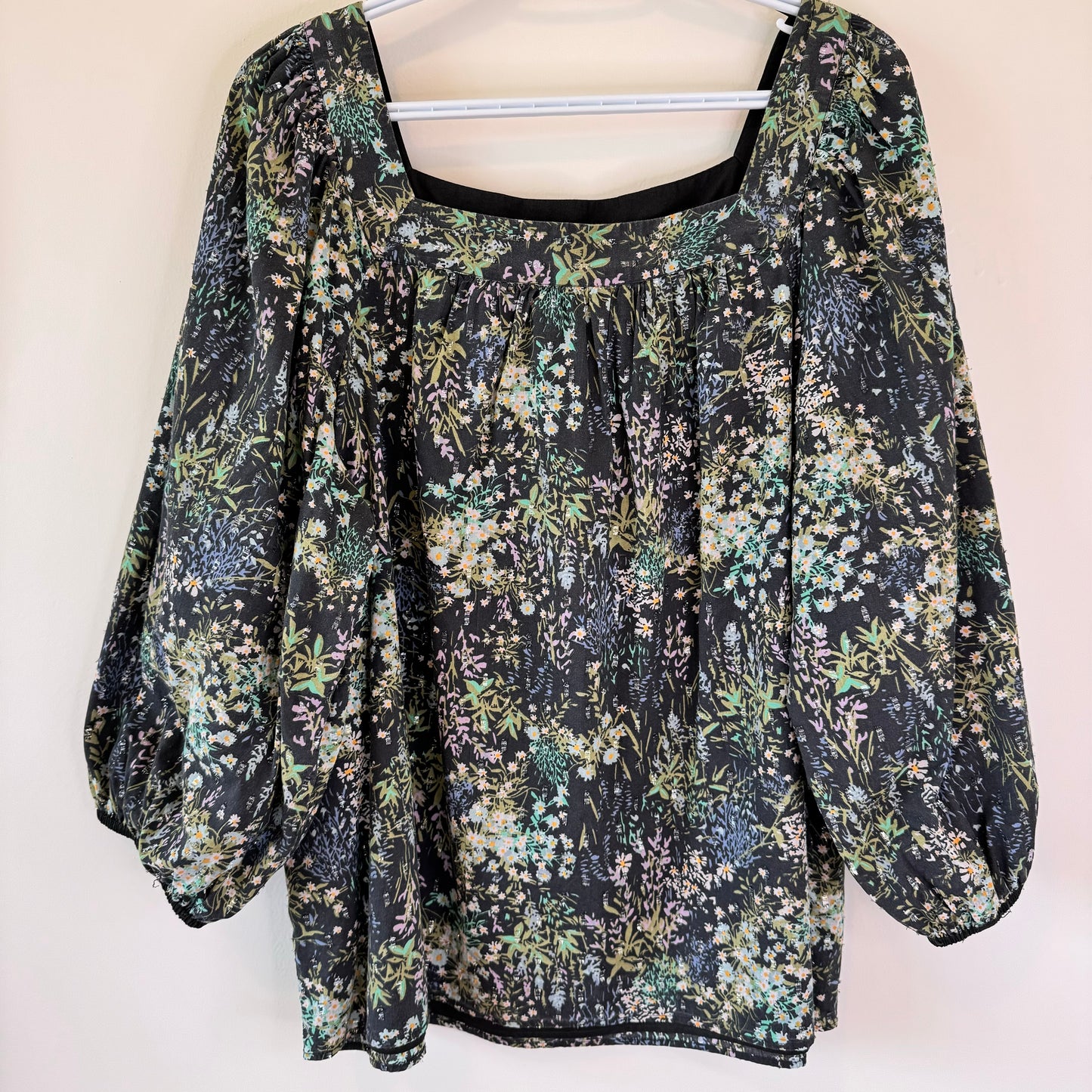 Lauren Conrad Floral Puff Sleeve Flowy Top (L-2X)