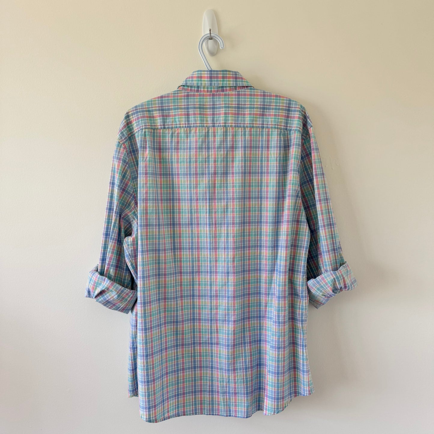 Goodfellow & Co. Pastel Plaid Oversized Button-Down Shirt (XXL)