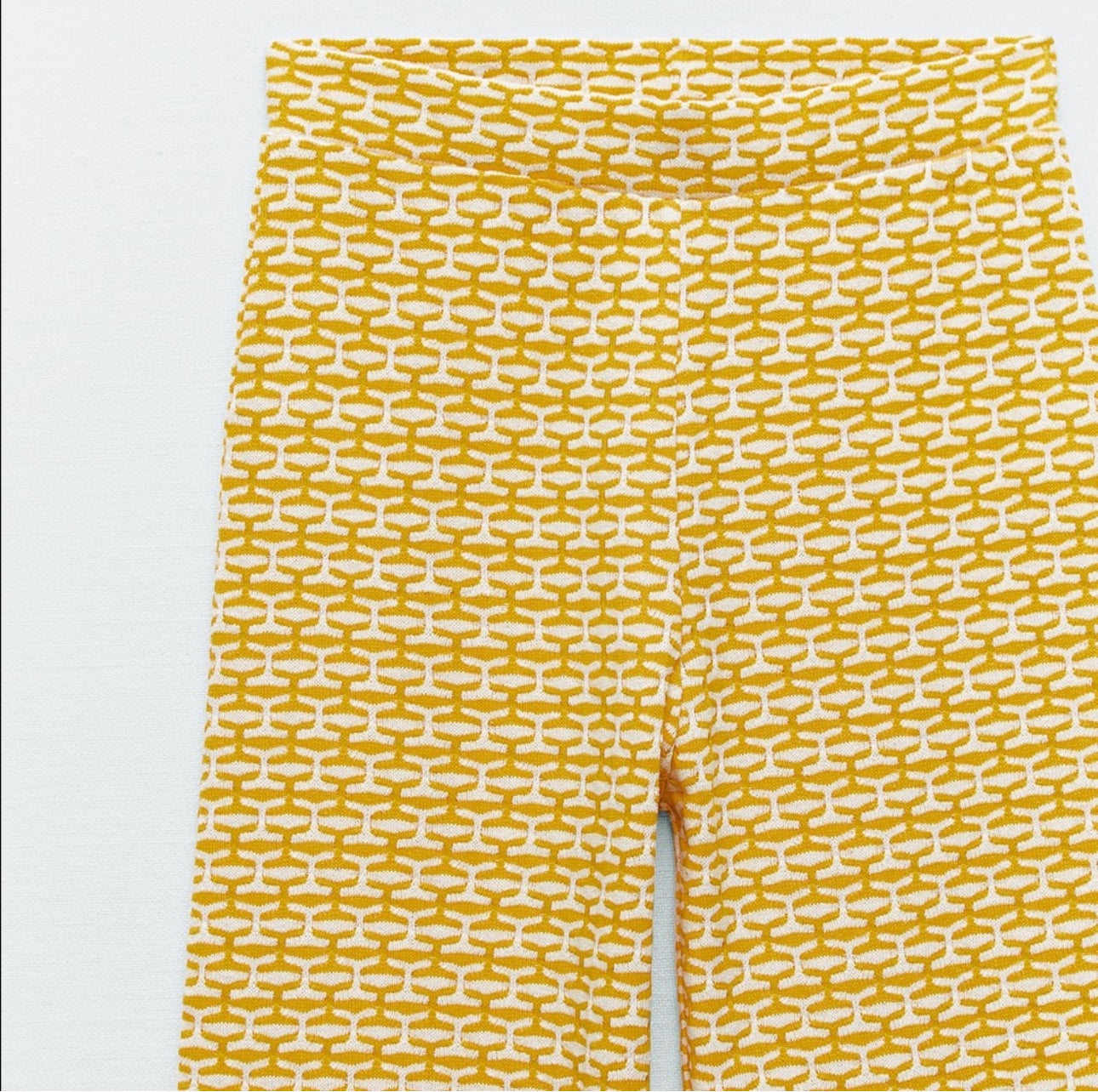 Zara Yellow Jacquard Pants (L)