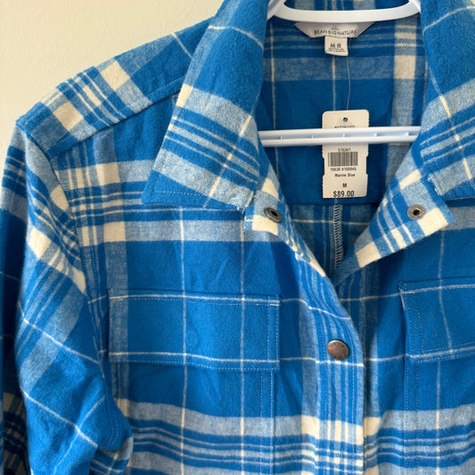 L.L.Bean Blue Chamois Flannel Button-Down Shirt (M) NWT