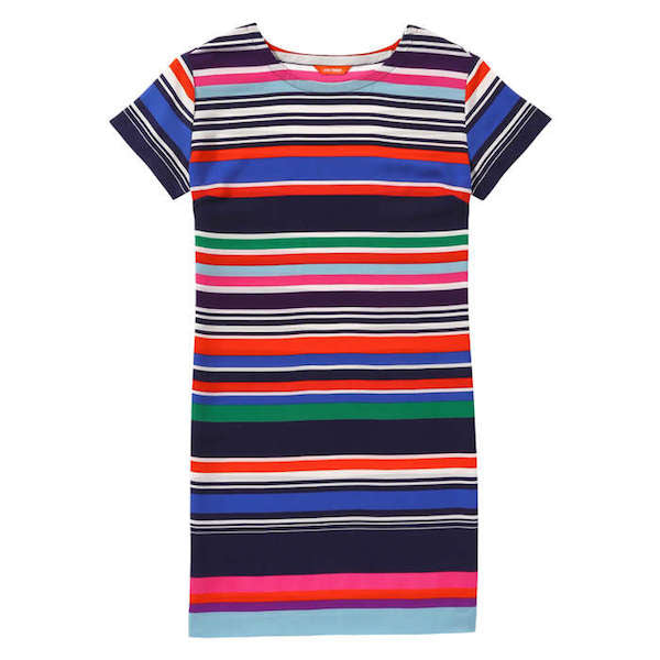 Joe Fresh Multicolor Striped Crepe Shift Dress (M)