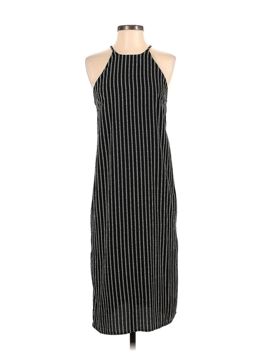 Striped Halter Midi Dress with Side Slit (XS)