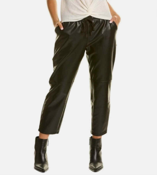 Laundry by Shelli Segal Olive Faux Leather Joggers (S)