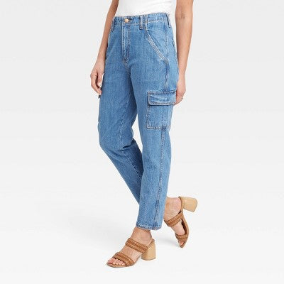 Universal Thread Cargo Mid-Rise Boyfriend Jeans (6R)