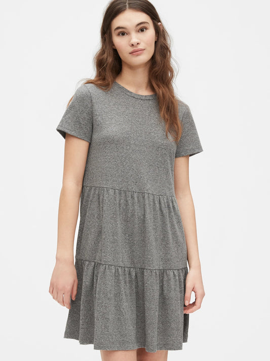 Gap Grey Tiered T-Shirt Swing Dress (M)